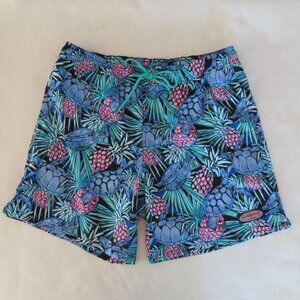 Vineyard Vines Swim Trunks Printed Sea Turtles Pineapples Preppy Chappy Beach M